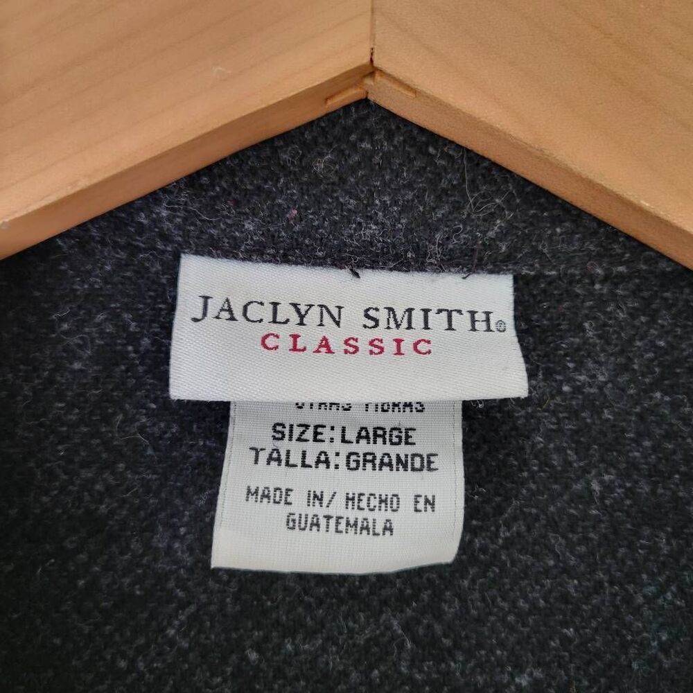 Jaclyn Smith Classic Wool Blend Jacket Coat Women’s Large Charcoal Button Front - Picture 5 of 8